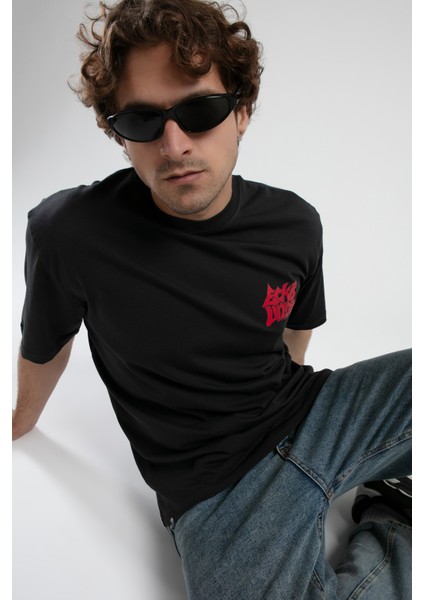 Bryant Antrasit Bisiklet Yaka Oversize Erkek Tshirt