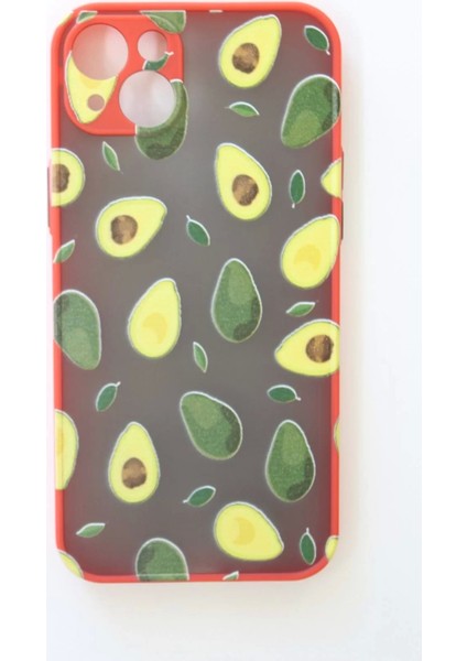 iPhone 14 Plus Uyumlu Kamera Korumalı Avokado Kılıf Özel Tasarım Tuşları Renkli Hux Kapak