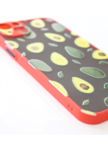 iPhone 14 Plus Uyumlu Kamera Korumalı Avokado Kılıf Özel Tasarım Tuşları Renkli Hux Kapak modelleri