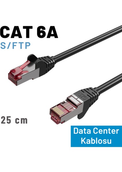 Irenıs 25 cm Cat 6A Kablo, S/ftp Ethernet Data Center Patch Kablo