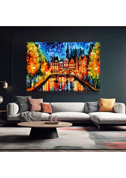 Rengarenk Köprü Kanvas Tablo