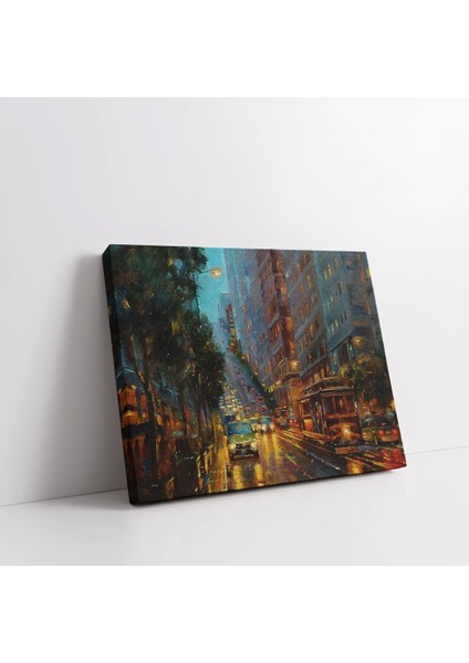 Günbatımında Şehir Kalabalığı Kanvas Tablo fiyatları