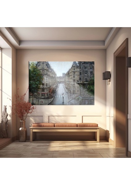 Yağmurlu Gün Sokakları Kanvas Tablo