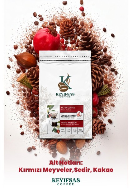 Etiyopya Yirgacheffe (Grade 1) Filtre Kahvesi 1 kg - %100 Arabica