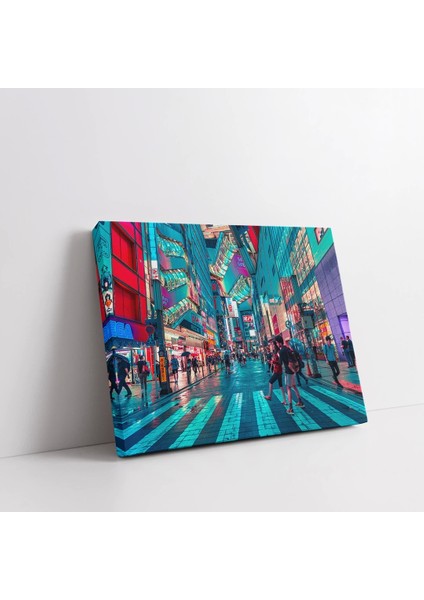 Neon Şehir Yaşamı Kanvas Tablo fiyatları