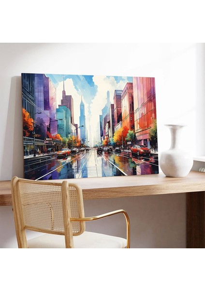 Yükseklerden Şehir Manzarası Kanvas Tablo modelleri