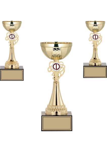 Kişiye Özel Futbol Kupa Takımı-Ödül Kupası-Turnuva Kupası-Kupa Seti 3'lü Takım Small 009