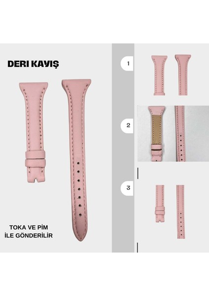 Apple Uyumlu Deri Kayış - PEMBE-22MM