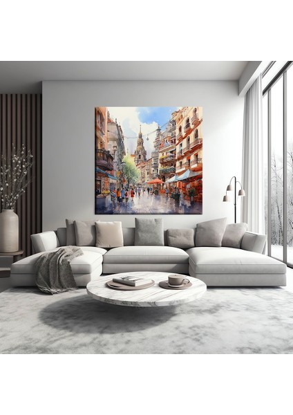 Renkli Sokaklar Kanvas Tablo