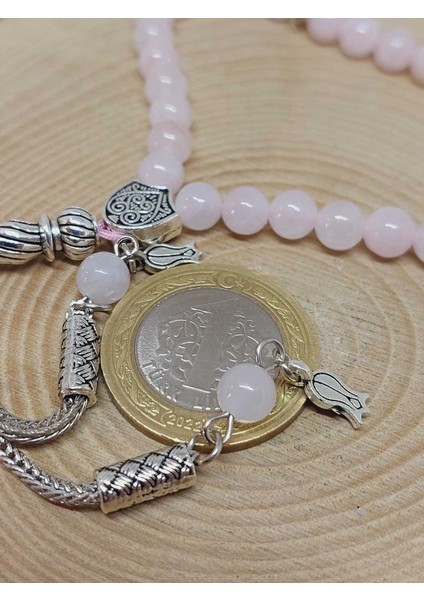 Pembe Kuvars Taşı 33LÜK Tesbih 6mm (1254) modelleri