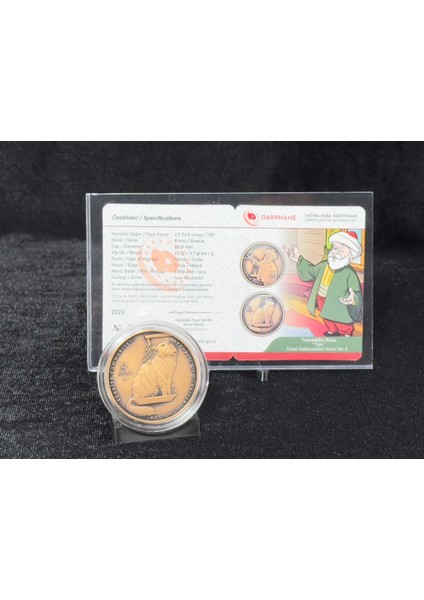 2023 Nasreddin Hoca No. 8 Tartı Sertifikalı Bronz Hatıra Parası