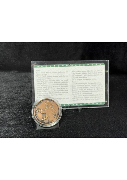 2023 Nasreddin Hoca No. 8 Tartı Sertifikalı Bronz Hatıra Parası