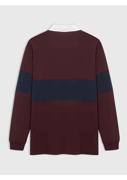 Erkek Bordo Gap Logo Polo Yaka Colorblock T-Shirt