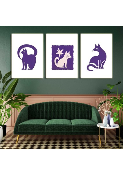 Matisse - Boho - Art Deco - Soyut - Doğa ( 3 Lü Çerçevesiz ) Poster - Afiş - Tablo KR2C00645/