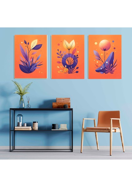 Matisse - Boho - Art Deco - Soyut - Doğa ( 3 Lü Çerçevesiz ) Poster - Afiş - Tablo KR2C00765/