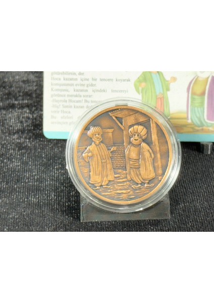 2021 Nasreddin Hoca No. 7 &quot;kazan Doğurdu&quot; Sertifikalı Bronz Hatıra Parası