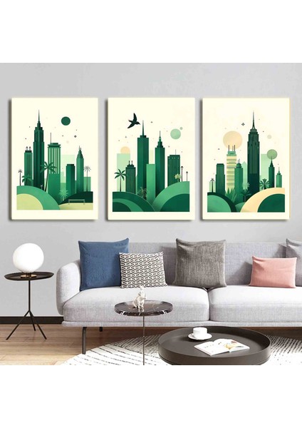 Matisse - Boho - Art Deco - Soyut - Doğa ( 3 Lü Çerçevesiz ) Poster - Afiş - Tablo KR2C00153/