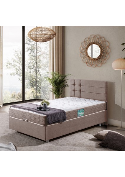 Viyana Tek Kişilik Baza Başlık Comfort Yatak Seti - Kahve