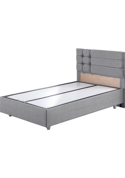 Viyana Tek Kişilik Baza Başlık Comfort Yatak Seti - Açık Gri