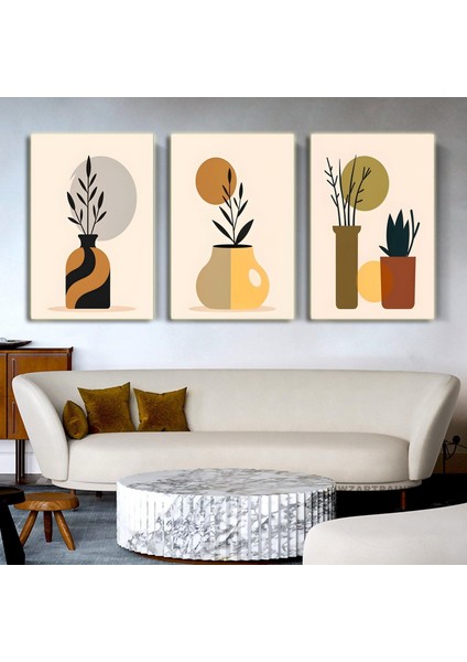Matisse - Boho - Art Deco - Soyut - Doğa ( 3 Lü Çerçevesiz ) Poster - Afiş - Tablo KR2C00265/
