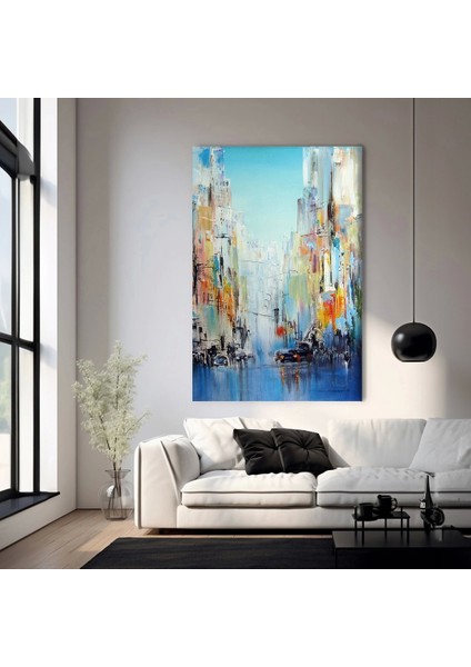 Sanatsal Şehir Çizgileri Kanvas Tablo