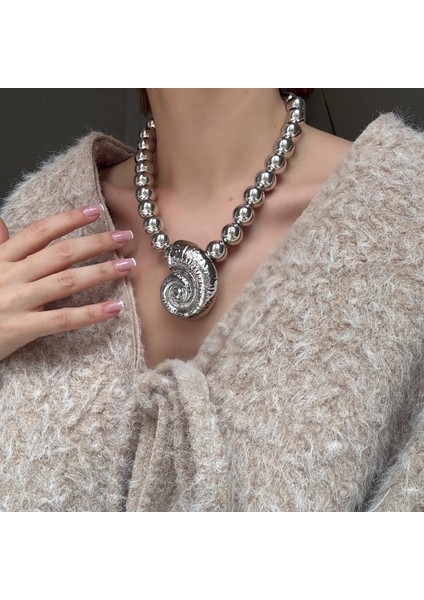 Silver Salyangoz Kolye