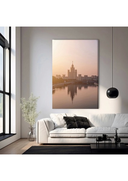 Alacakaranlıkta Şehir Silüeti Kanvas Tablo