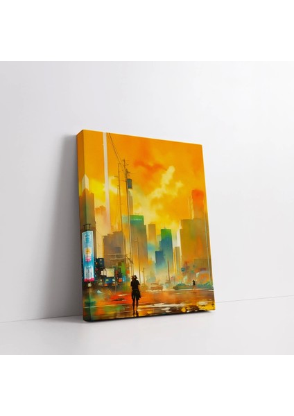 Soyut Şehir Renkleri Kanvas Tablo fiyatları