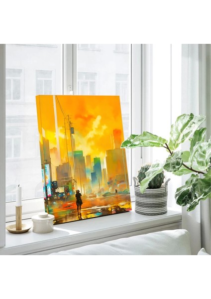 Soyut Şehir Renkleri Kanvas Tablo modelleri