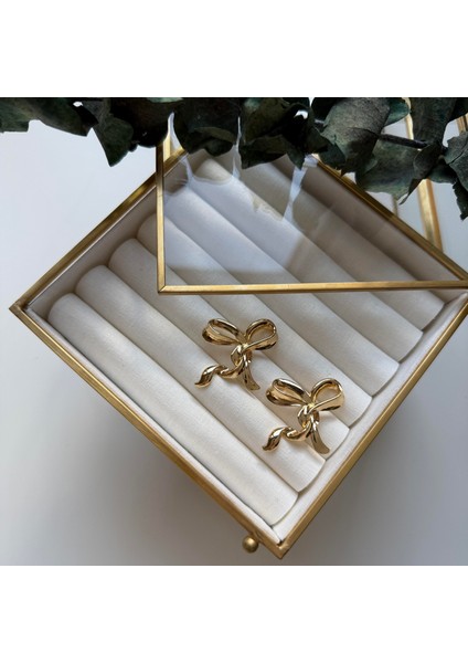 Gold Fiyonk Küpe