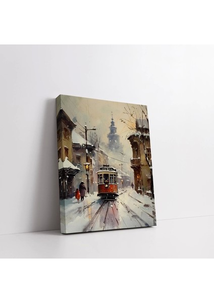 Kış Şehri Kanvas Tablo fiyatları