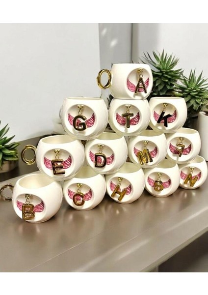 Royking Letter Porselen H Harf Kupa 300 ml Cmt 011