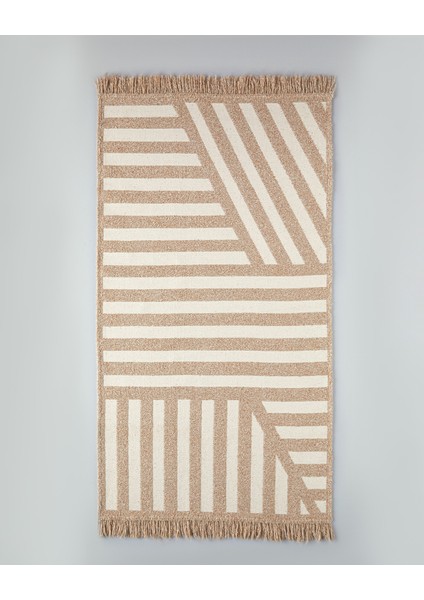 Linear Dokuma Kilim 80X150 cm Açık Krem - Kahve