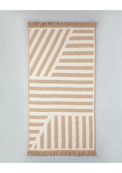 Linear Dokuma Kilim 80X150 cm Açık Krem - Kahve