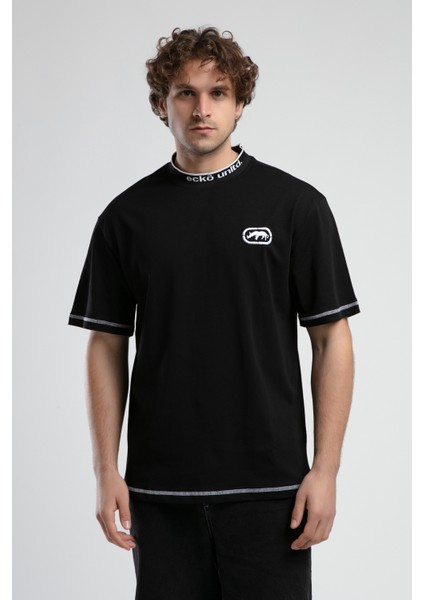 ECKO UNLTD Rockaway Siyah Bisiklet Yaka Nakışlı Oversize Erkek Tshirt