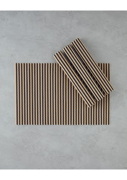 Serene Bambu 4'lü Amerikan Servis 30 x 45 cm Siyah-Krem