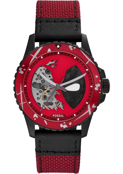 FLE1196SET Marvel x Fossil Limited Edition Deadpool Erkek Kol Saati