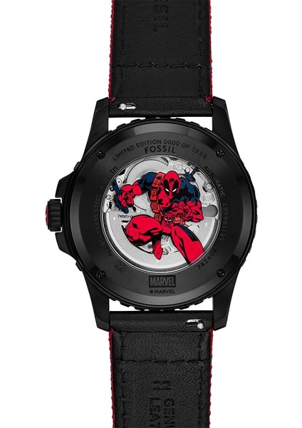 FLE1196SET Marvel x Fossil Limited Edition Deadpool Erkek Kol Saati
