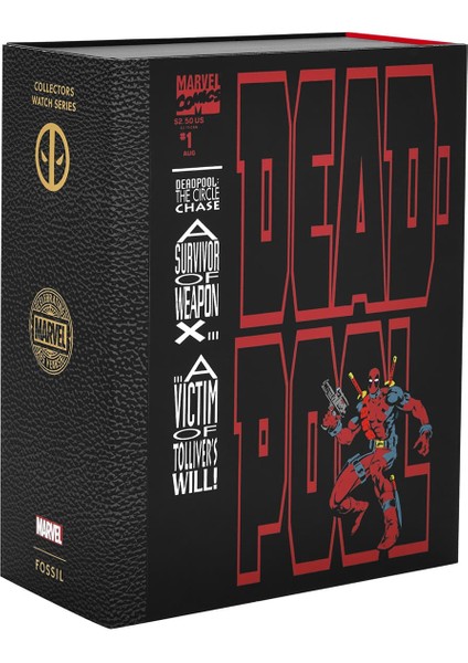 FLE1196SET Marvel x Fossil Limited Edition Deadpool Erkek Kol Saati