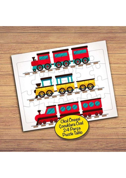 Çufçuf Trenler 24 Parça Çocuklara Özel Yapboz TABLO-232147637472