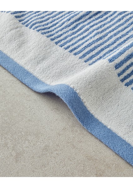 Ornate Stripe Pamuklu Ipliği Boyalı Yüz Havlusu Ekru - Mavi fiyatları
