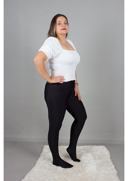 Büyük Beden Çoraplı Toparlayıcı Özelliği Olan Disko Tayt