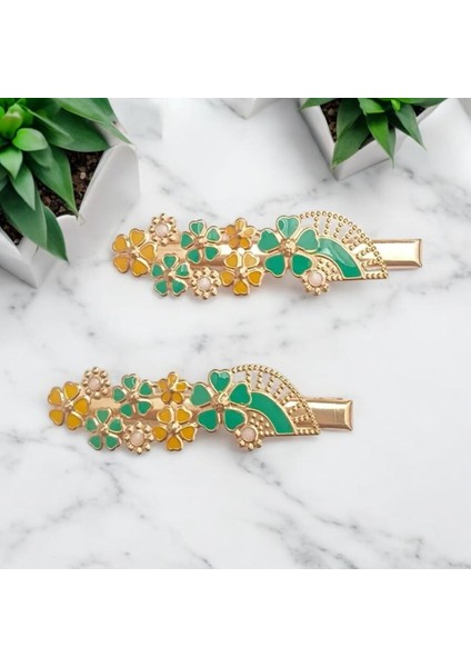 Çiçek Desenli Kadın Pens Toka