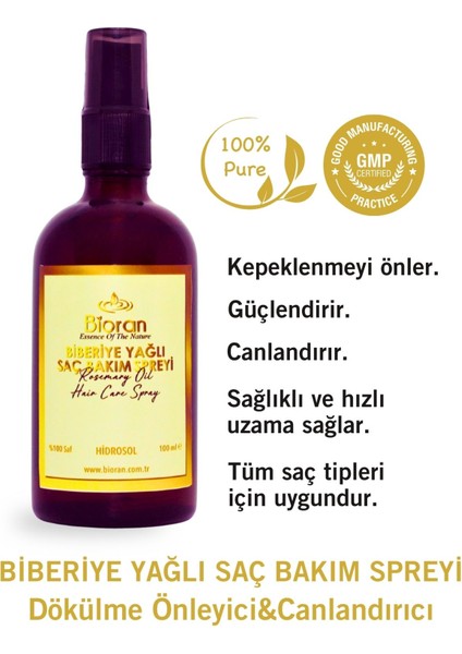 Biberiye Yağlı Saç Bakım Spreyi "Canlandırma Ve Hızlı Uzama" 100 Ml