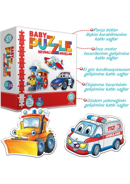 Baby Puzzle Sevimli Araçlar