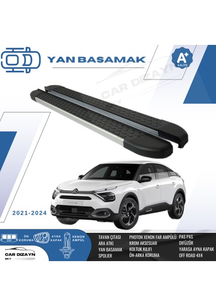 Citroen C5 Air Cross Alüminyum Yan Basamak Marşpiyel Koruma 2017>2018>2019>2020>2021>2022>2023>2024