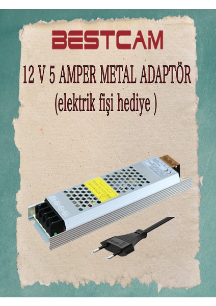 12 V 5 Amper Metal Adaptör Elektrik Fişi