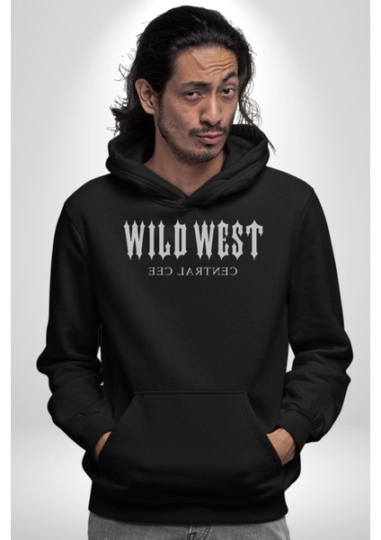 Wild West Central Cee Müzik Erkek Kadın Siyah Dijital Baskılı Kapüşonlu Sweatshirt Hoodie indirimleri