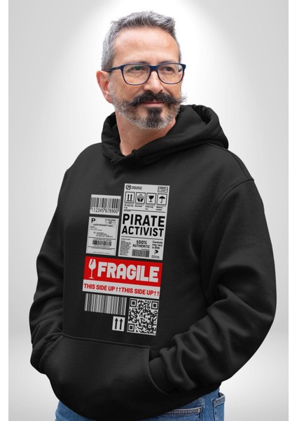 Korsan Aktivist Kırılgan Insan Kargo Erkek Kadın Siyah Dijital Baskılı Kapüşonlu Sweatshirt Hoodie fırsatları