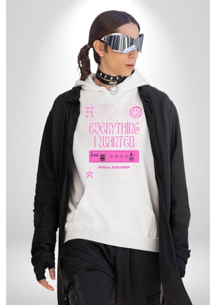 Istediğim Şey Uykuda Kalmak Erkek Kadın Beyaz Dijital Baskılı Kapüşonlu Sweatshirt Hoodie fırsatları